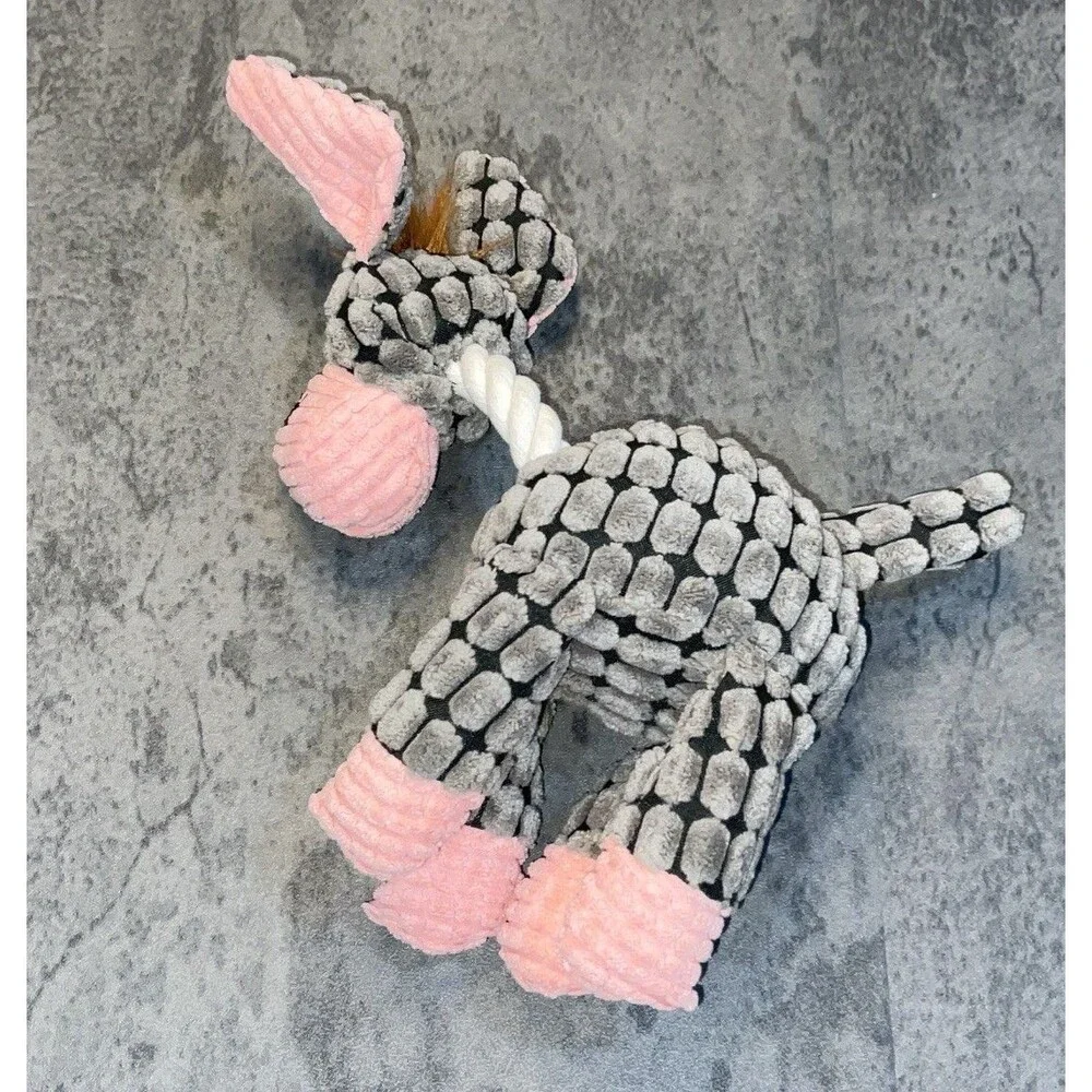 Dog Chew toy Donkey - squeaker- rope- teeth cleaning